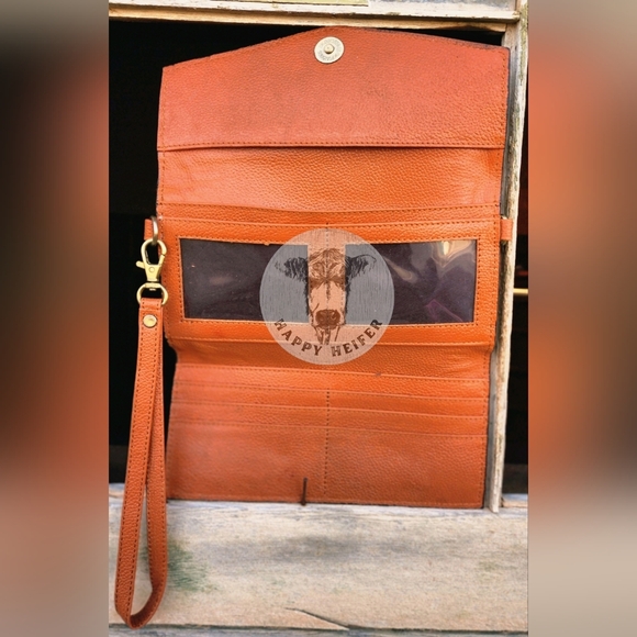 Western Handtooled Leather And Cowhide Wallet NWOT - Picture 4 of 4